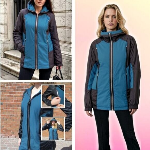 LULULEMON Right Round Jacket In Alberta Lake Teal Black Size 4 - Picture 1 of 7